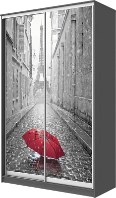 картинка Шкаф-купе 2-х дверный с фотопечатью Париж, зонтик 2300 1682 620 от магазина КУПИ КУПЕ